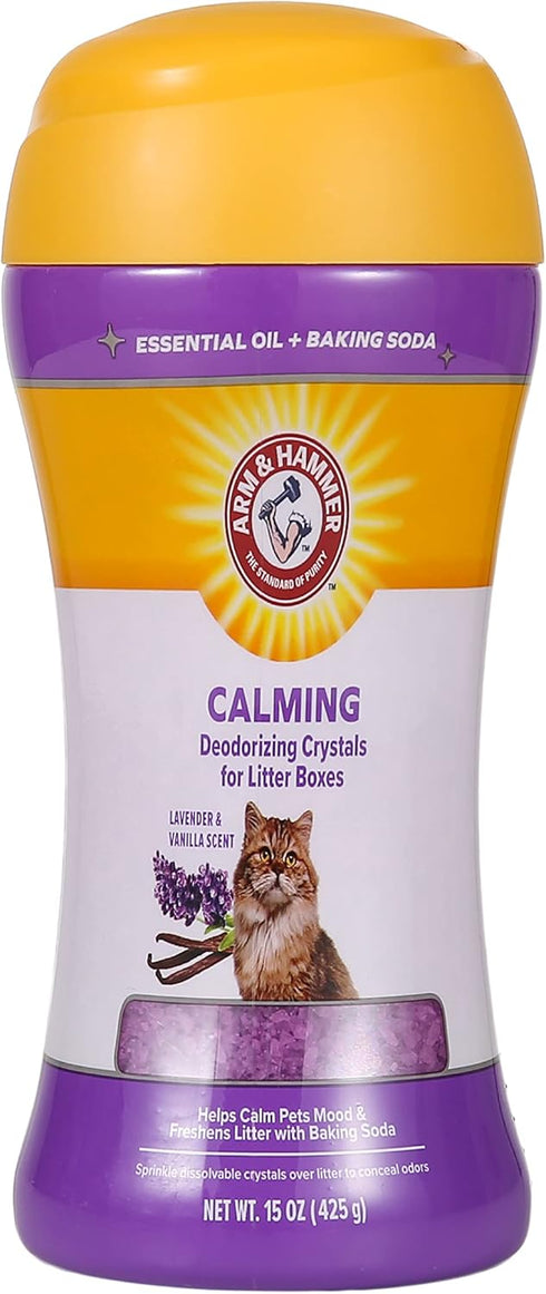 Arm & Hammer Deodorizing Cat Litter Crystals - Calming Odor Neutralizing in Lavender & Vanilla Scent - 15 Oz