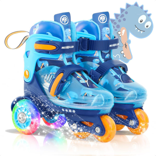 METROLLER Adjustable Boys Balance Roller Skates for Toddler Ages 3-6 Rainbow Unicorn