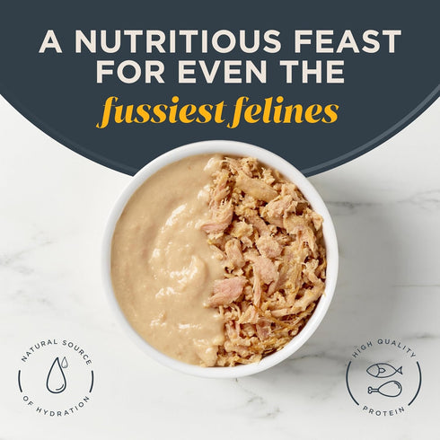 Reveal Natural Grain Free Wet Senior Cat Food, Limited Ingredient Fish Variety Mousse with Flakes, 8 x 2.47 oz
