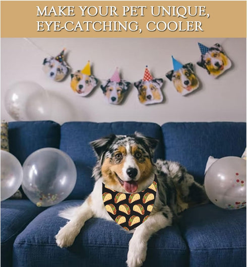 1 JXGZSO Piece Taco Dog Bandana Taco Tie On Scarf Festive Dog Bandana Mexican Food Lovers Gift (Taco Dog)
