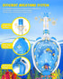 W WSTOO Kids Full Face Snorkel Mask with Dry Top Safe Breathing System, 180 Degree Panoramic View