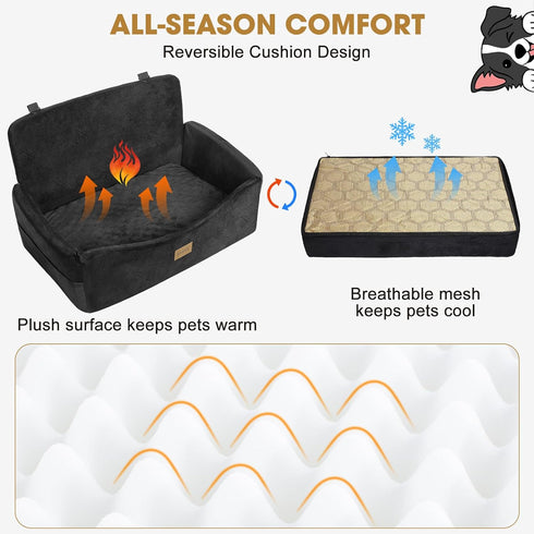 55 lbs, 2 2 JOEJOY Dog Car Seat for Large Medium Sized Dogs Under Dog Booster Seat for Small Dogs with Detachable