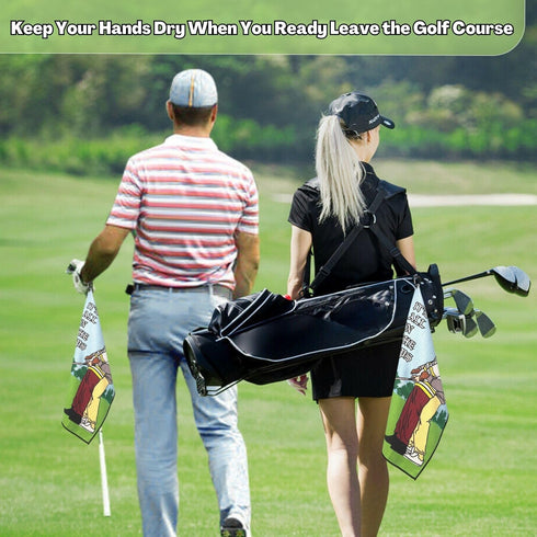 Funny Golf Towel, Printed Golf Towels with Clip, Golf Gift for Men, Birthday Gifts for Golf Fan - It's All in The HIPS