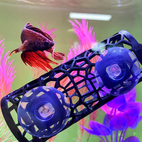 Betta Fish Tank Accessories, Soft Edged Betta Tunnel Swim Tube with Suction Cup for Guppies Hideout