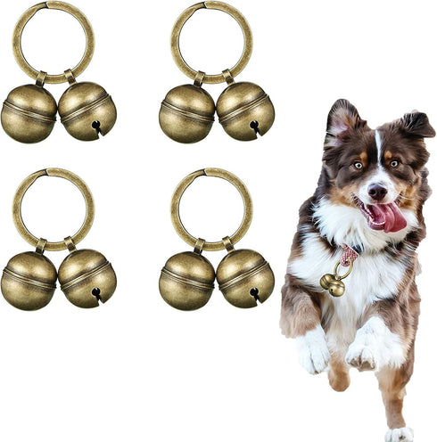 Dephnes Dog Collar Bell 4 Strings in 8 Pieces Pet Bells for Collar