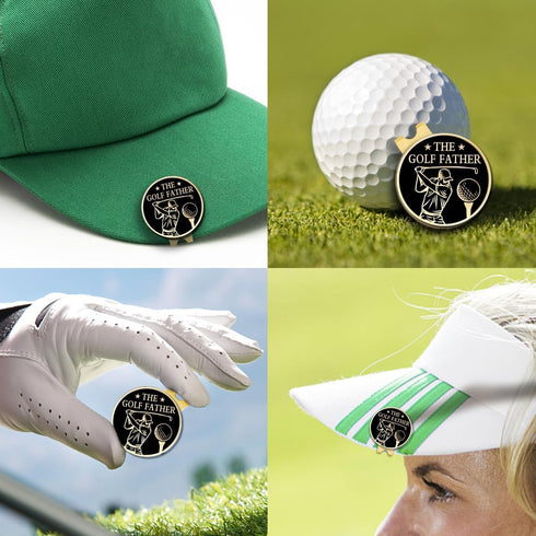 The GolfFather Funny Golf Gift for Men, Golf Ball Marker with Magnetic Hat Clip