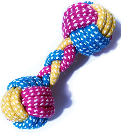 Dog Toys Puppy Teething Chew Toys, Rope Toys, Cat Chew Toys, Safe Braided Rabbit Toys, Healthy Gift (Dumbbell)