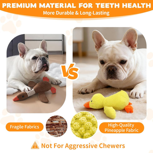 2026 9.8"x8.6"(S) Calming Duck Toy for Dogs, New Interactive Crinkle Toy with Quack Sound for Dogs Teeth, Soft Stuffed