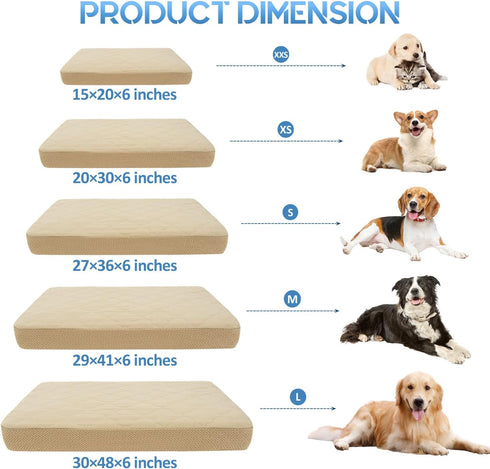 CHHKON Washable Dog Bed Covers, Waterproof Replacement Cover for Dog, Beige, 20x15x6 inch