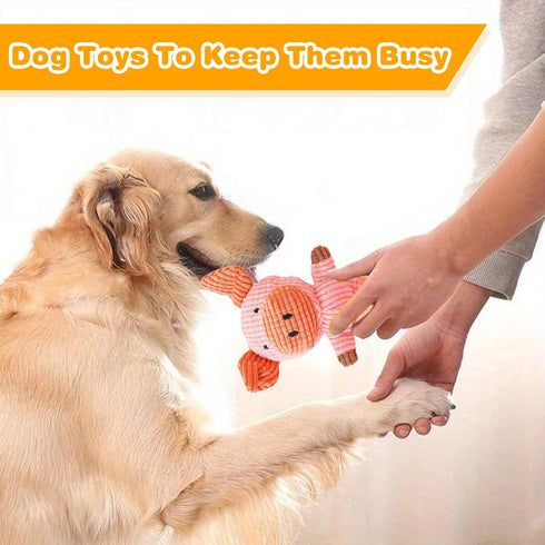5 Pack MRSOHRET Squeaky Dog Toys, Tough Stuffed Plush Puppy Tough Chew Toys, Durable Plush Animal Dog Toy for Large