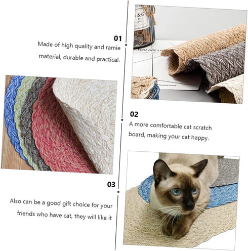1pc BESPORTBLE Cat Scratching Pad Woven Pet Scratcher Play Mat Shape Comfortable Scratch-Resistant for Indoor Cats