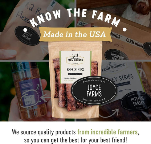 Farm Hounds Beef Strips - Premium Natural Jerky For Dogs, Made From 100% Humanely Raised Cattle, Break-To-Size, Great