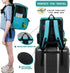 PetAmi Airline Approved Dog Travel Backpack - Teal Blue with Food Container and Collapsible Bowls