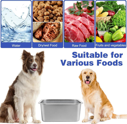 Large Dog Water Bowl 1.25 Gallons, Stainless Steel Metal Pet Food Dish, Indoor Outdoor for Large & Giant Dogs
