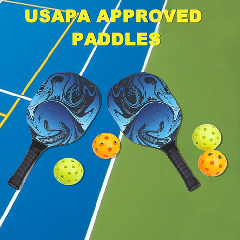 PATIKIL Pickleball Paddles Set of 4 with 4 Premium Wood Rackets, Cushion Grip, Balls, Towels, Carry Bag