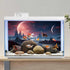 AWERT 24x16 inches Cosmic Reptile Habitat Background, Parallel Space Fish Tank Background for Desert Terrarium