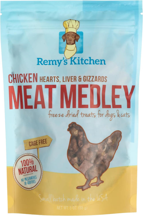 Chicken Meat Medley Freeze Dried Dog Treats - USA Sourced, Human-Grade, All Natural, Grain Free, 3 oz
