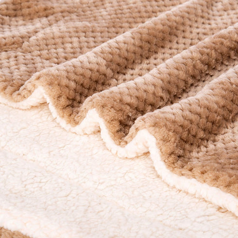 DW-Mocha Fuzzy Dog, Cat & Pet Blanket, Warm Plush Fleece Receiving Blanket for Dog Bed, 24" x 32"