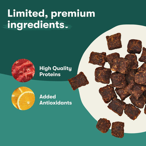 Jinx Bites Natural Soft Jerky Dog Treats - Made with Slow-Smoked Real Beef & Liver, Low-Calorie, with Protein - 5oz.