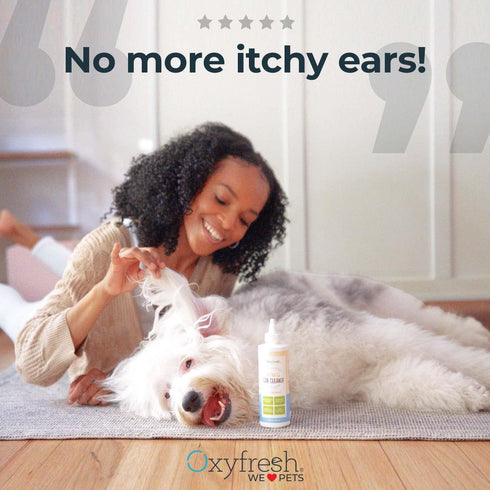 Oxyfresh Advanced Pet Ear Cleaner, 8oz, Best Dog Ear Cleaner Solution for Yeast, Wax, Dirt & Itchy Ear Canal