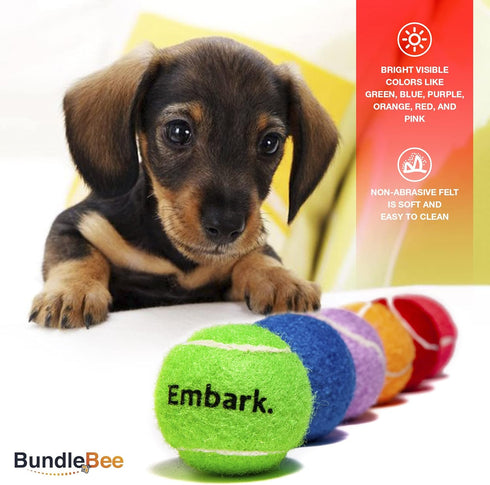 Colorful Squeaky Tennis Balls for Small Dogs, 1.5 Inch 6 Pack, Dog Training Toys for Positive Reinforcement Fetch