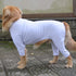 Lovelonglong Four Feet Dog Lightweight Pajamas, Pure Cotton Dog Jumpsuits T-Shirt for Large Medium Small Dogs (White S)