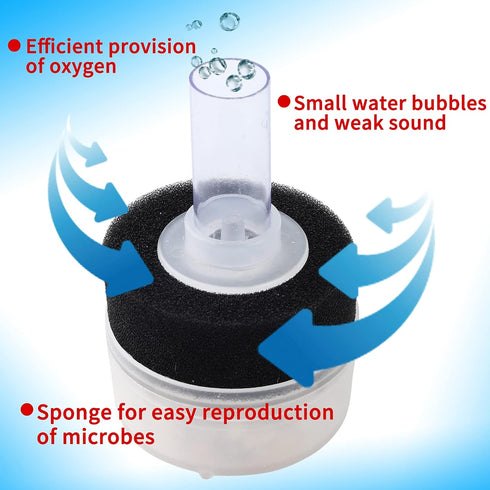 QXUJI 4PCS Air Driven Bio Filter Sponge Aquarium Filter, Bio Sponge Filter, Aqua Flow Sponge, Air Pump Driven