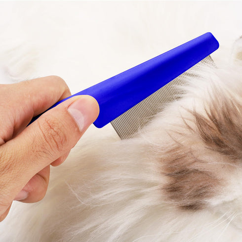 2 Packs Pet Hair Comb, 2 in 1 Multifunctional Pet Hair Comb for Grooming and Dehairing Face and Paws (Blue)