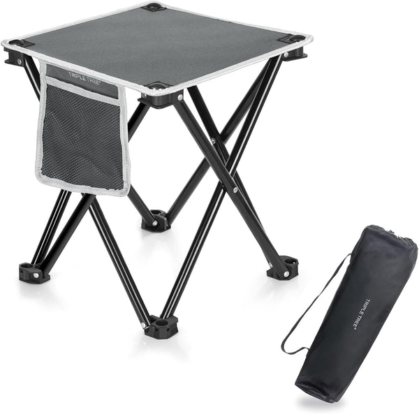 Zaboro Triple Tree 1 Pack Folding Camping Stool, 13.8 Inch Small Portable Lightweight