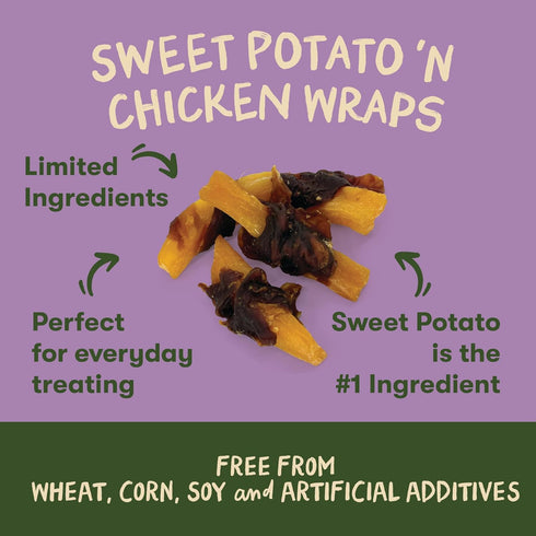 1 Pet 'n Shape Sweet Potato Chews Jerky Dog Treats - Pound