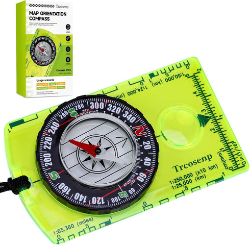 Trcosenp Orienteering Compass, Hiking Survival Compas, Compasses Kids for Magnetic Camping Backpacking, Compas