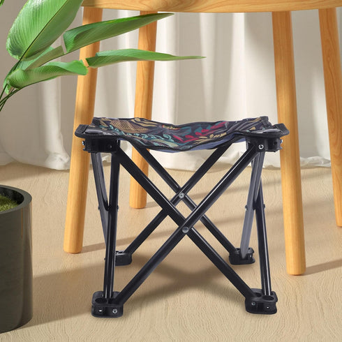 Beaupretty Portable Folding Fishing and Camping Stool Large Oxford Cloth Foldable Hiking Bench with Backrest