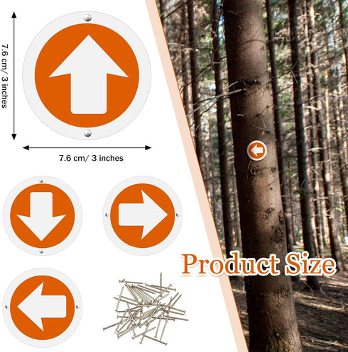 Reflective Trail Markers Bright Trail Signs Lightweight Glow Trail Arrows Markers for Tree Marking Reflector Camping