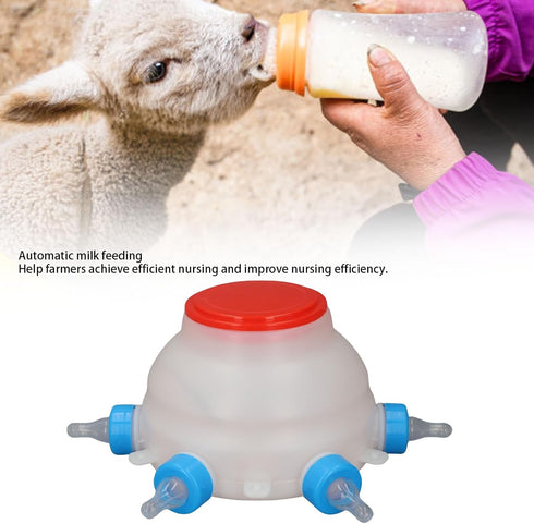 flexman 6 Pack Portable Goat & Lamb Milk Feeder - Automatic Feeding Bucket