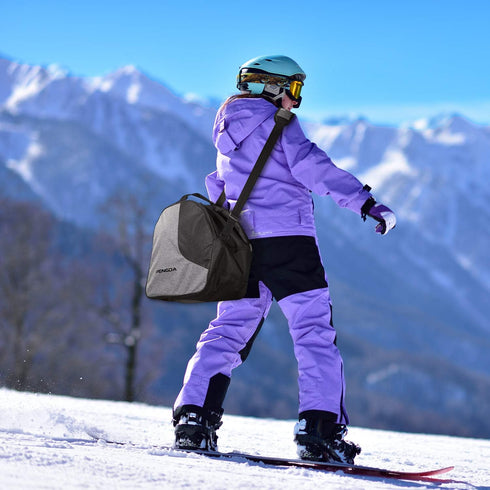Ski Boot Bag for Kids, Waterproof Travel Bag for Ski Boots, Snowboard Boots, Goggles, and Gloves