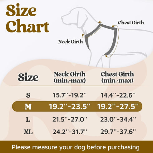 rabbitgoo Dog Harness Medium Sized, No Pull Dog Vest Harness with 3 Buckles, Adjustable Soft Padded Pet Harness with Easy Control Handle and Reflective Strips, Black, M
