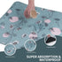 IEUUMLER Washable Pee Pads for Dogs, Non-Slip Waterproof Whelping Pad, Green Daisy, 63"X63"-1pcs