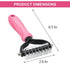 Undercoat Rake for Dogs, 2 Side Undercoat Brush for Deshedding and Dematting for Dog Cat Rabbit, Professional Pet Grooming HairTools, Removes Loose Undercoat and Nasty Shedding, Pink
