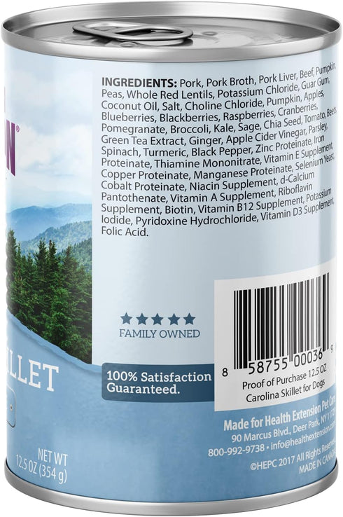 Health Extension Wet Dog Food Geo Carolina Skillet Pork Recipe, 12.5 oz, All Life Stages, Non-GMO
