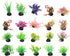 POPETPOP 40 Pcs Mini Plants Artificial Seaweed Aquarium Plants, Small Fake Aquarium Plant Decor for Betta Fish