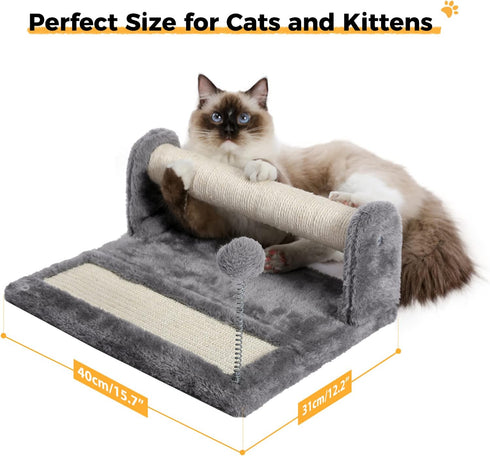 PAWZ Road Cat Scratching Post and Pad, Sisal-Covered Scratch Posts and Pads with Play Ball for Kittens