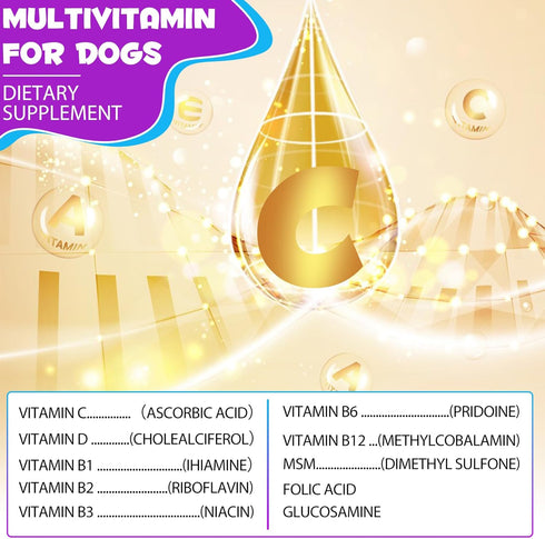 VOSIFSDIY Multivitamin,15 1 Immune 60ml Dog in Dog Multivitamin Liquid Drops Supplements, Dog Vitamins for Heart