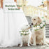 Dog Wedding Flower Collar, Elegant Wreath Bow for Weddings, Pet Photo Prop for Cats and Dogs (Large, White)