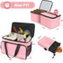 6 Set Dog Travel Bag, Large Pet Travel Kit with 2 Food Containers, 1 Organizer, 2 Collapsible Bowls, Pink Dog Mom Gifts