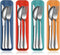 Yinkin 4 Pack Portable Travel Utensils Set - Reusable Stainless Steel Flatware with Case - Mixed Color