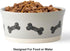 PetRageous Classy Bones Dog Bowl, 4.5-Cup Capacity, 7-Inch Diameter, Dishwasher Safe, Grey for Large Dogs