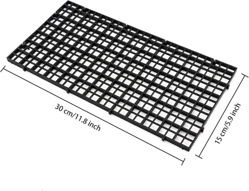 ALEGI Plastic Egg Crate Aquarium Fish Tank Divider, 6pcs Black Filter Bottom Tray