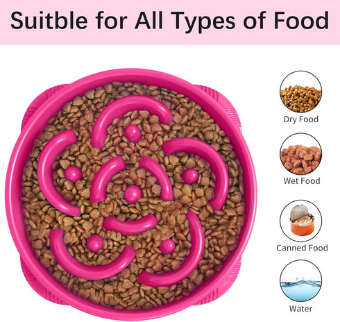 MateeyLife Large Slow Feeder Dog Bowls, Anti-Choking Puzzle Dog Food Bowls, Non-Slip Interactive Feeding Bowls for