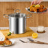 Shurhome 3 Stainless Steel Quart Frying Pots with Vent Glass Cover Ergonomic Handle Suitable for Chicken Fish Onion