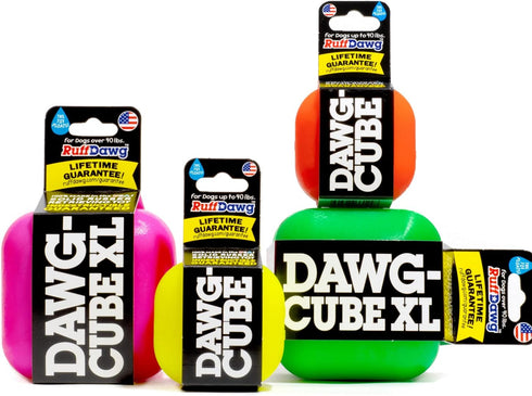 Ruff Dawg Indestructible Dawg-Cube Dog Toy, Crazy Bouncing Fetch Toy, Made in The USA, 2.5 inches